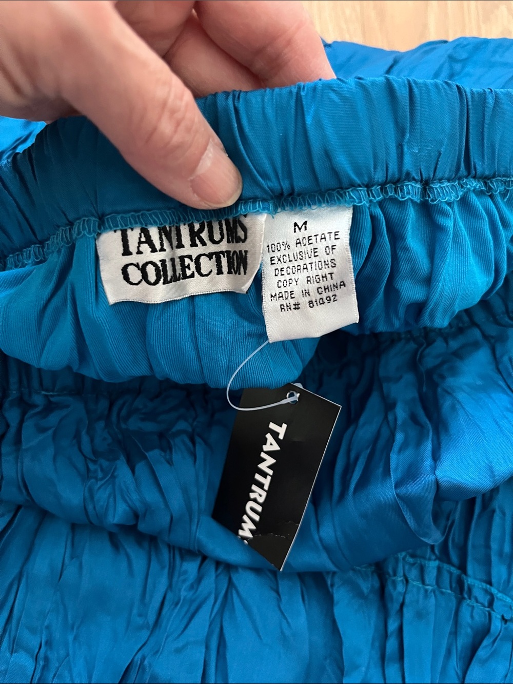 Tantrums Teal-Blue Tiered Crinkle Maxi Skirt-NWT - Picture 6 of 10